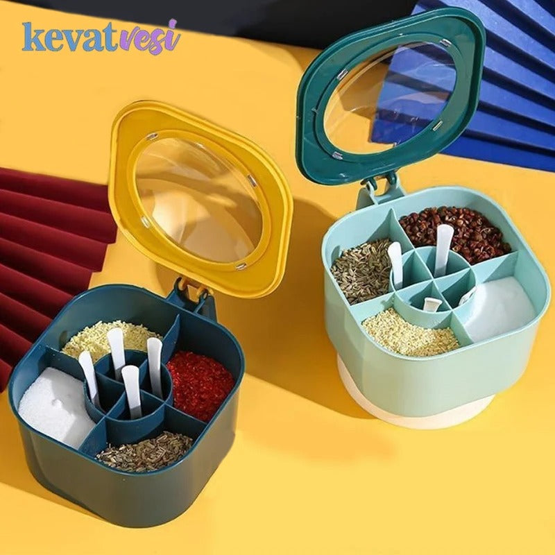 Caja de condimentos compacta y versatil